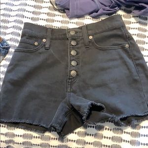 Madewell high rise denim short black